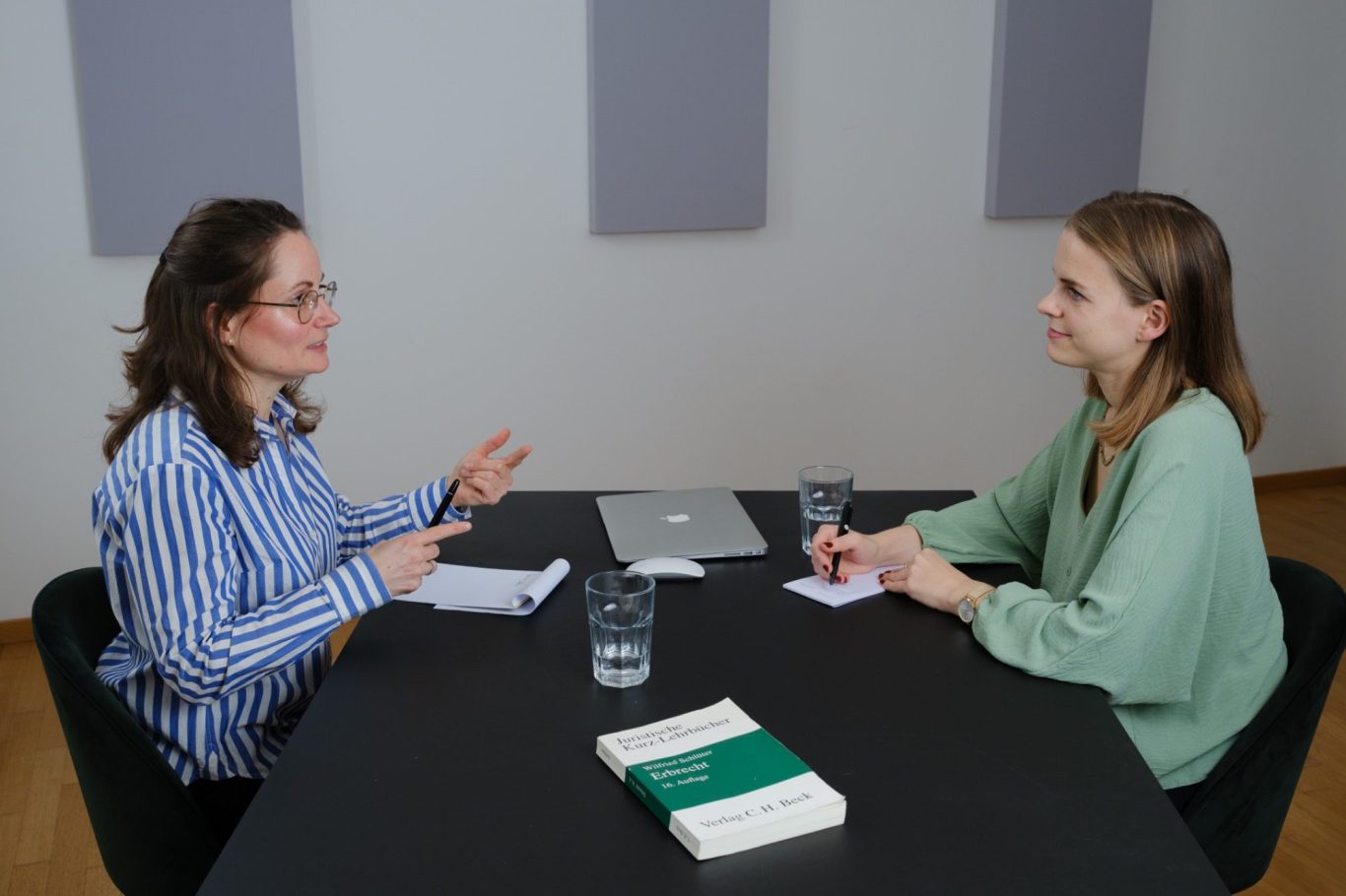 Kanzleiinhaberin im Mandantengespräch